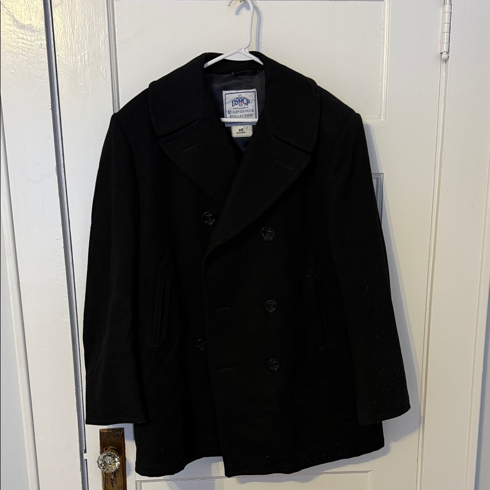 Schott NYC Men's Classic Black Peacoat